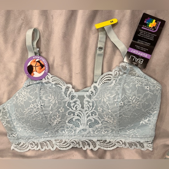 NWT (Size M) BALI Lace Desire Wirefree Bra in Pale Blue - Picture 6 of 11